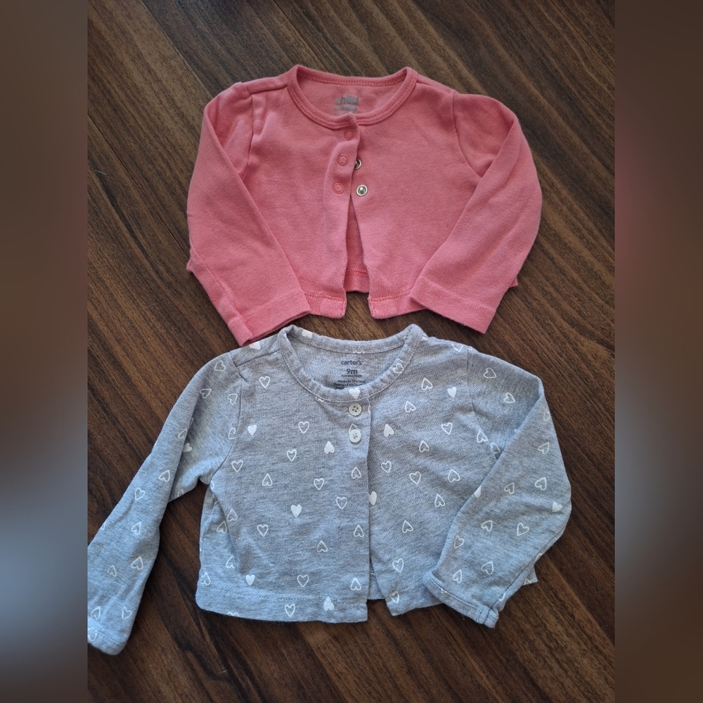 Child Of Mine/Carters Kids Pink and Gray Cardigan Set 6-9M